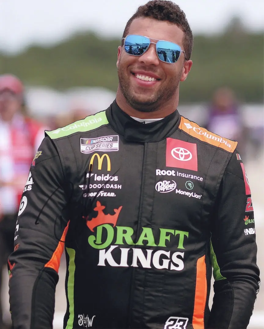 Autographed 2021 Bubba Wallace #23 Pit Road Walk Draftkings Firesuit (Pocono Raceway Debut) 23Xi Racing Signed 8X10 Inch Picture Nascar Glossy Photo With Coa 1