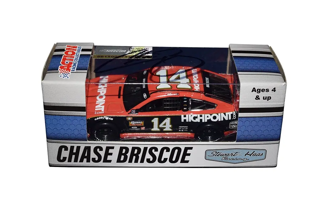 Autographed 2021 Chase Briscoe #14 Highpoint Racing Darlington Throwback Signed Lionel 1/64 Scale Nascar Diecast Car With Coa 1