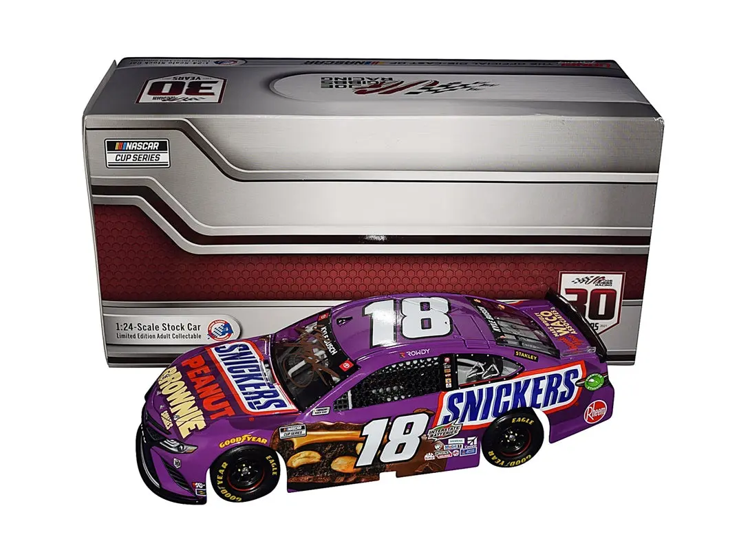 Autographed 2021 Kyle Busch #18 Joe Gibbs Racing Snickers Peanut Brownie (30Th Anniversary) Toyota Team Signed Collectible Lionel 1/24 Scale Nascar Diecast Car With Coa (#494 Of Only 744 Produced) 1