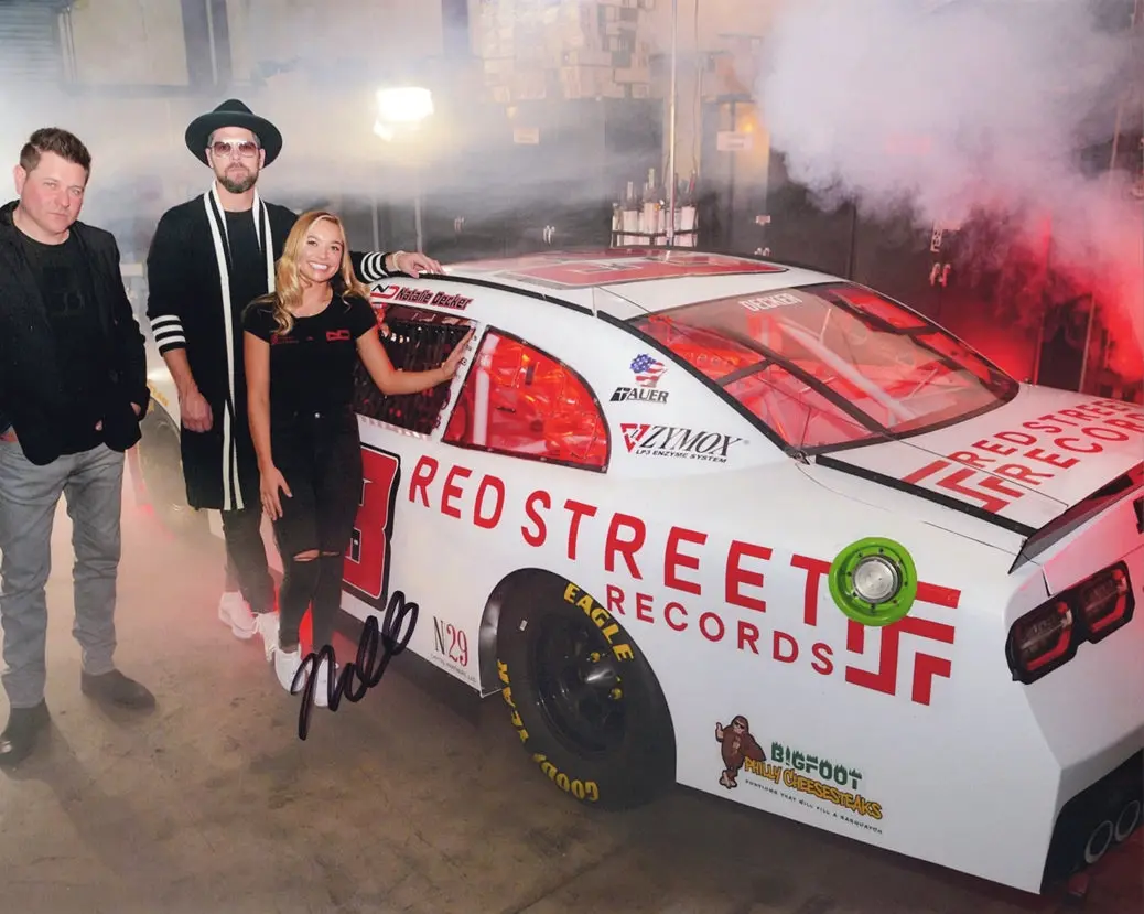 Autographed 2021 Natalie Decker #23 Red Street Records Team Media Day Photo Shoot (Xfinity Series) Signed 8X10 Inch Picture Nascar Glossy Photo With Coa 1
