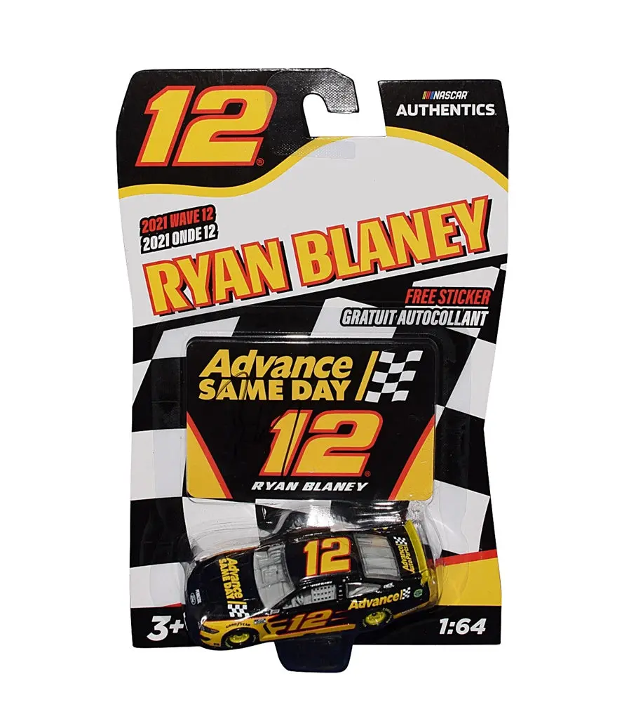 Autographed 2021 Ryan Blaney #12 Advance Same Day Racing (Team Penske) Wave 12 Nascar Authentics Signed 1/64 Scale Nascar Diecast Car With Coa 1