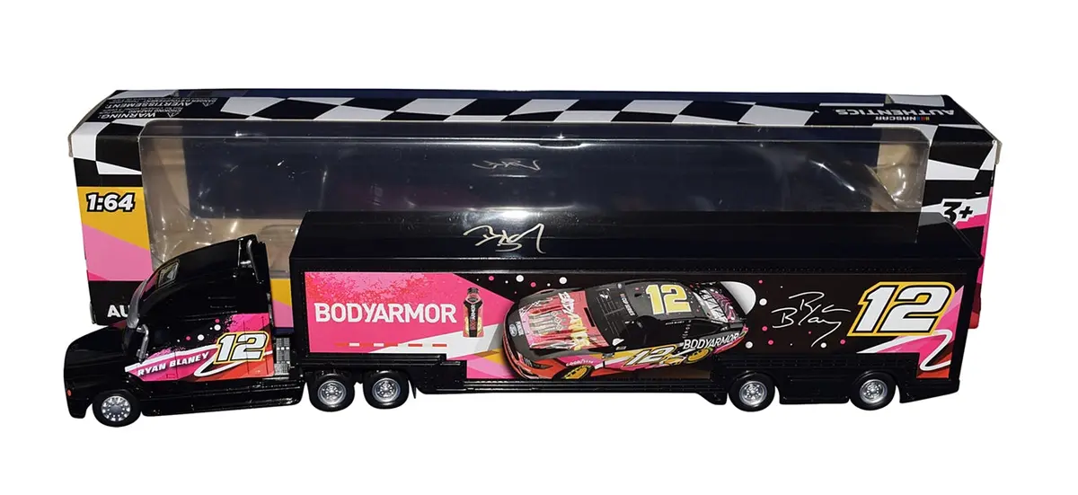 Autographed 2021 Ryan Blaney #12 Bodyarmor Racing (Team Penske) Nascar Authentics Signed Hauler Transporter Diecast With Coa 1