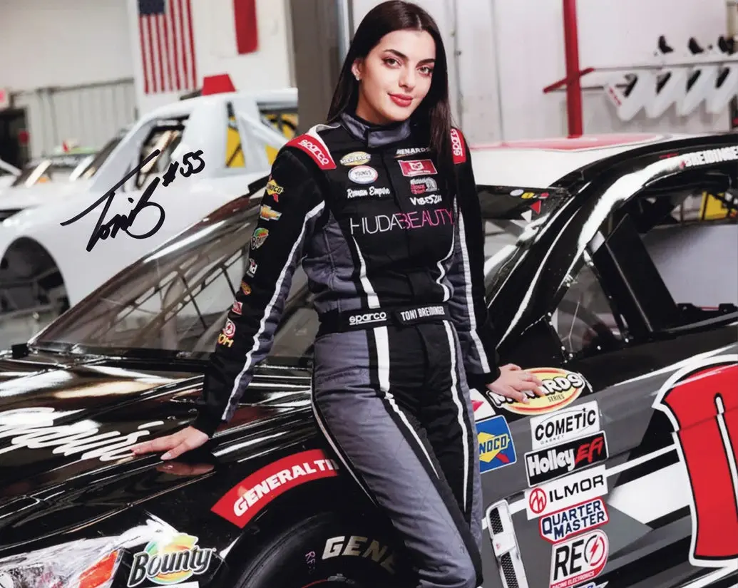 Autographed 2021 Tonie Breidinger #02 Huda Beauty Racing (Arca Menards Series) Signed 8X10 Inch Picture Nascar Glossy Photo With Coa 1