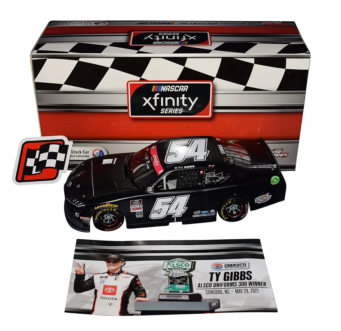 Autographed 2021 Ty Gibbs #54 Toyota Supra Charlotte Win (Raced Version) Xfinity Series Signed Lionel 1/24 Scale Nascar Diecast Car With Coa 1