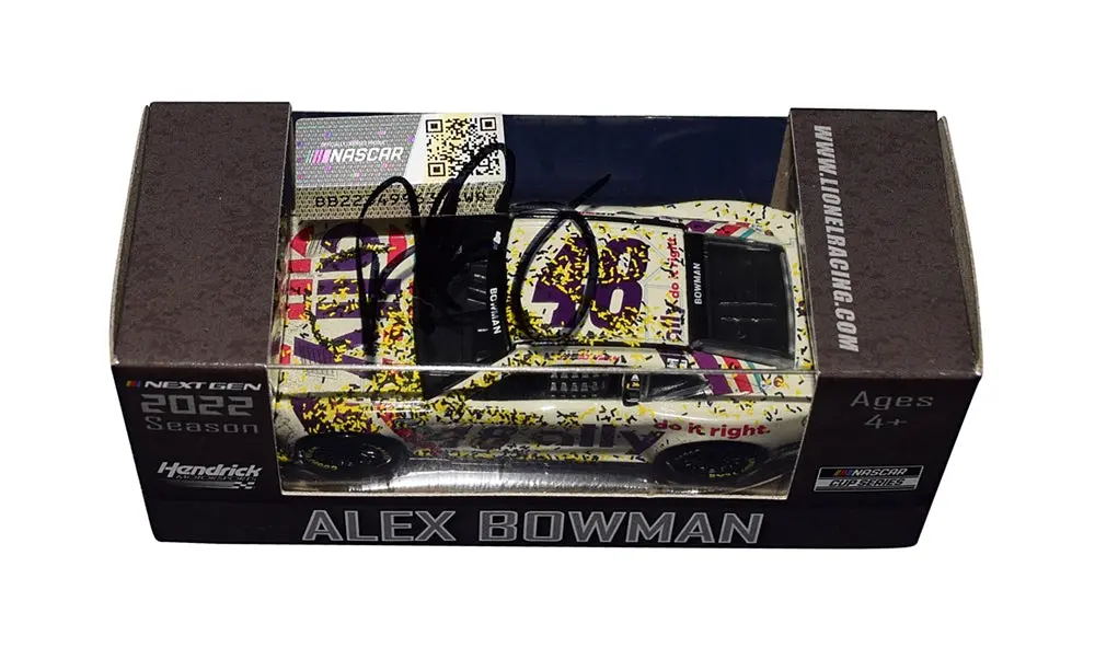 Autographed 2022 Alex Bowman #48 Ally Racing Las Vegas Win (Raced Version) Next Gen Car Signed Action 1/64 Scale Nascar Diecast Car With Coa 2