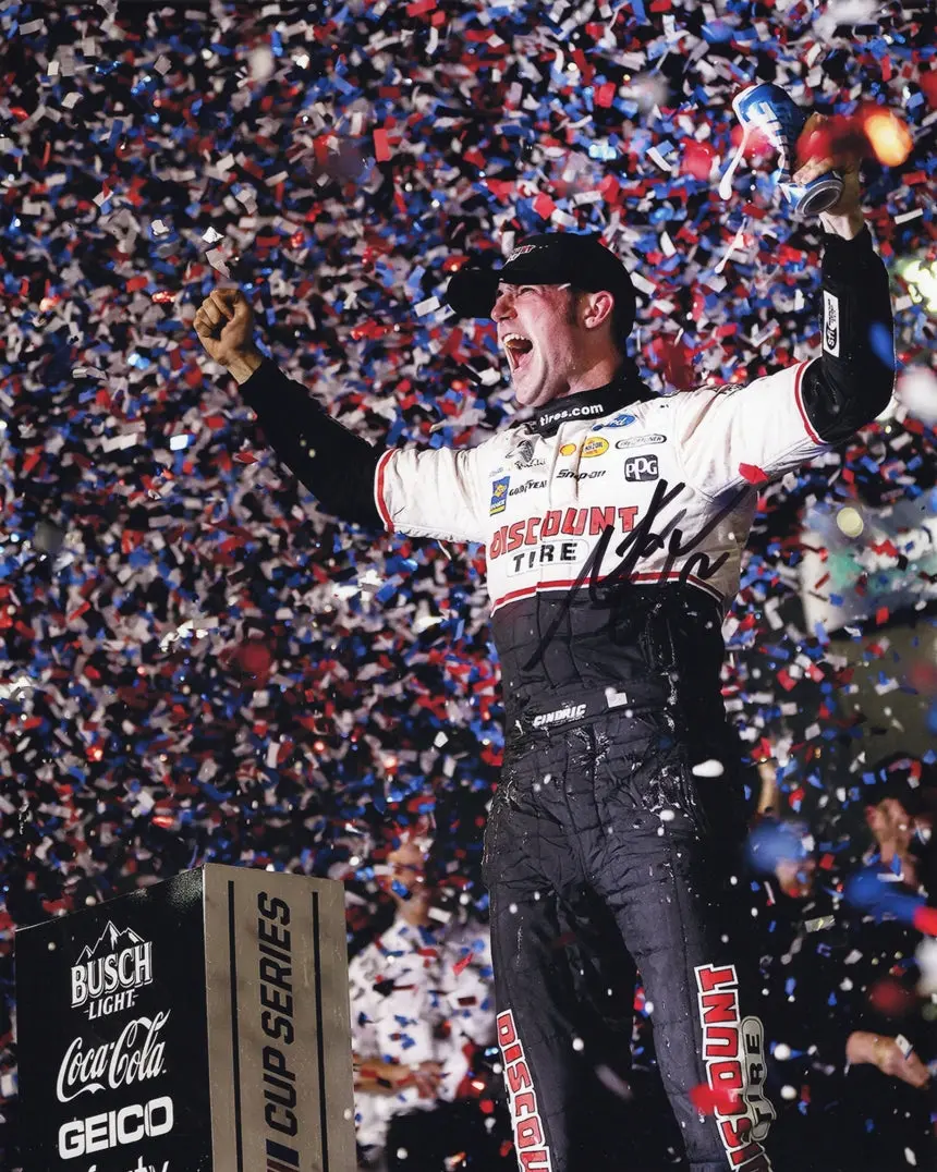 Autographed 2022 Austin Cindric #2 Discount Tire Racing Daytona 500 Win (Victory Lane Confetti) Team Penske Rookie Signed 8X10 Inch Picture Nascar Glossy Photo With Coa 1