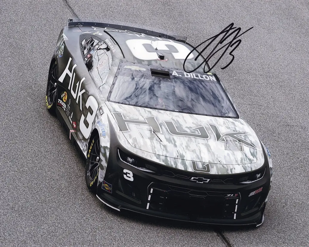 Autographed 2022 Austin Dillon #3 Huk Next Gen Car (Richard Childress Racing) Signed 8X10 Inch Picture Nascar Glossy Photo With Coa 1