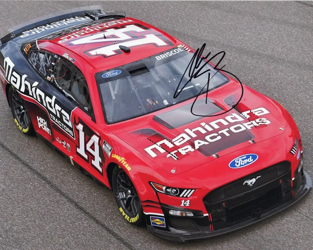 Autographed 2022 Chase Briscoe #14 Mahindra Tractors Ford Mustang (Stewart-Haas Racing) Nascar Cup Series Signed 8X10 Inch Picture Nascar Glossy Photo With Coa 1