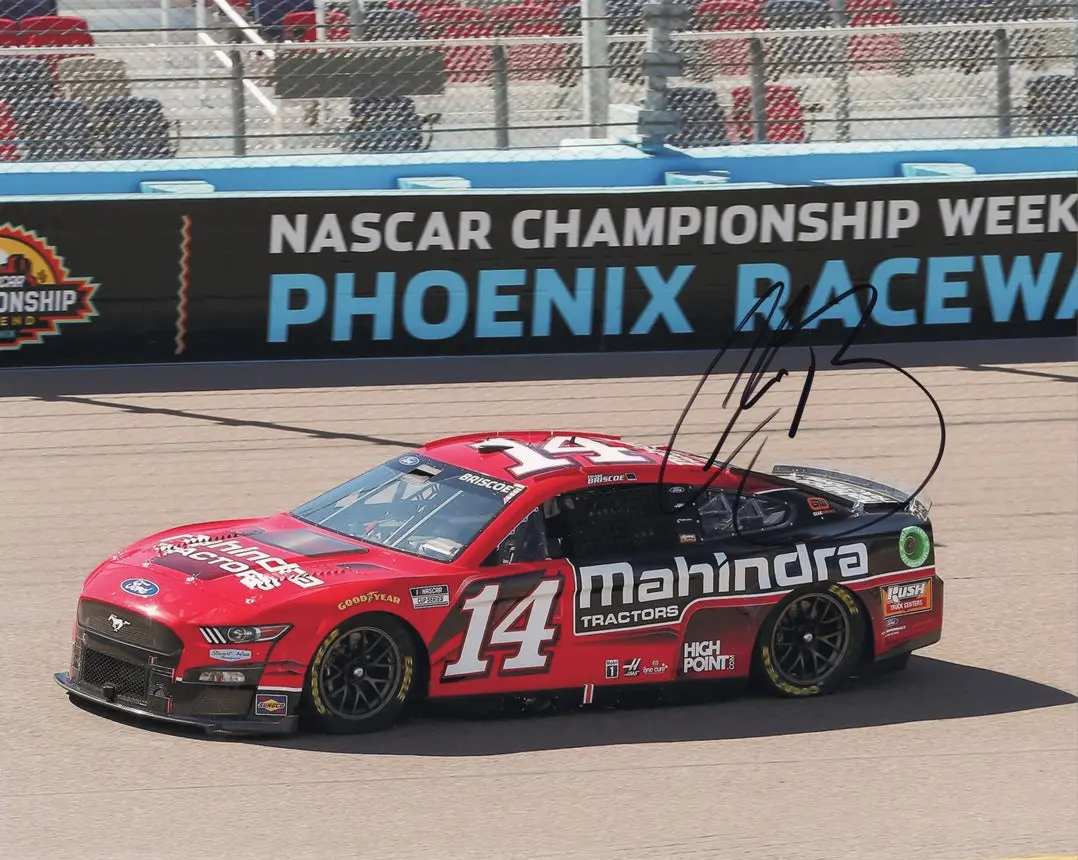 Autographed 2022 Chase Briscoe #14 Mahindra Tractors Phoenix Race Win (1St Career Victory) Stewart-Haas Racing Signed 8X10 Inch Picture Nascar Glossy Photo With Coa 1