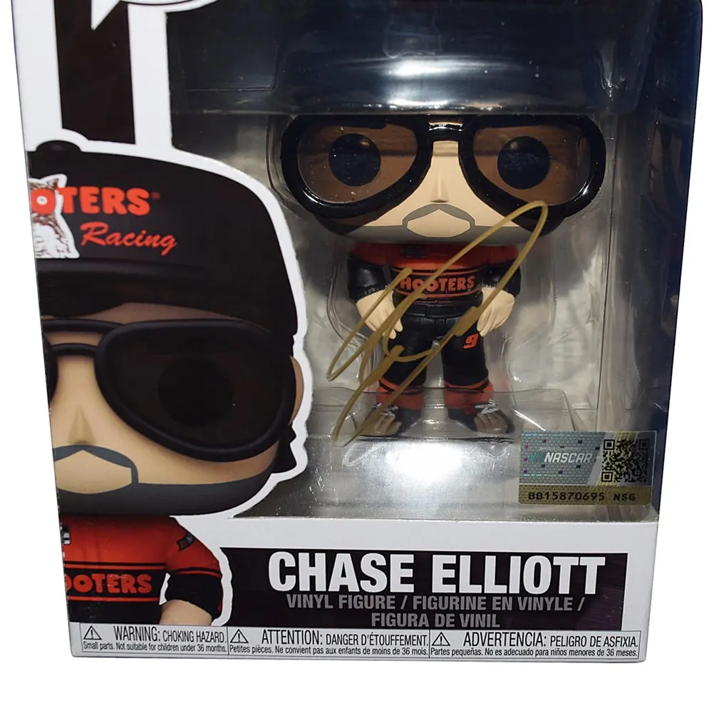 Autographed 2022 Chase Elliott #9 Hooters Night Owl Racing Nascar Funko Pop #18 (Hendrick Motorsports) Gold Signed Collectible Official Figure / Figurine With Coa 2