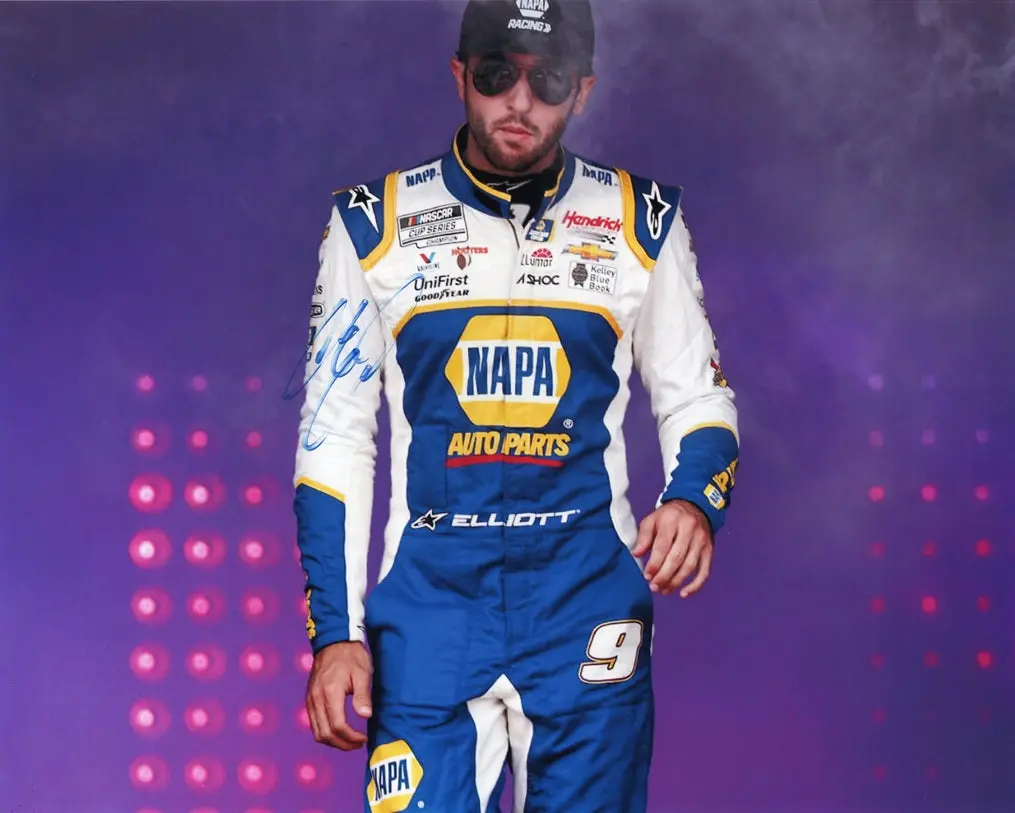 Autographed 2022 Chase Elliott #9 Napa Racing Richmond Raceway (Driver Introductions) Signed 8X10 Inch Picture Nascar Photo With Coa 1