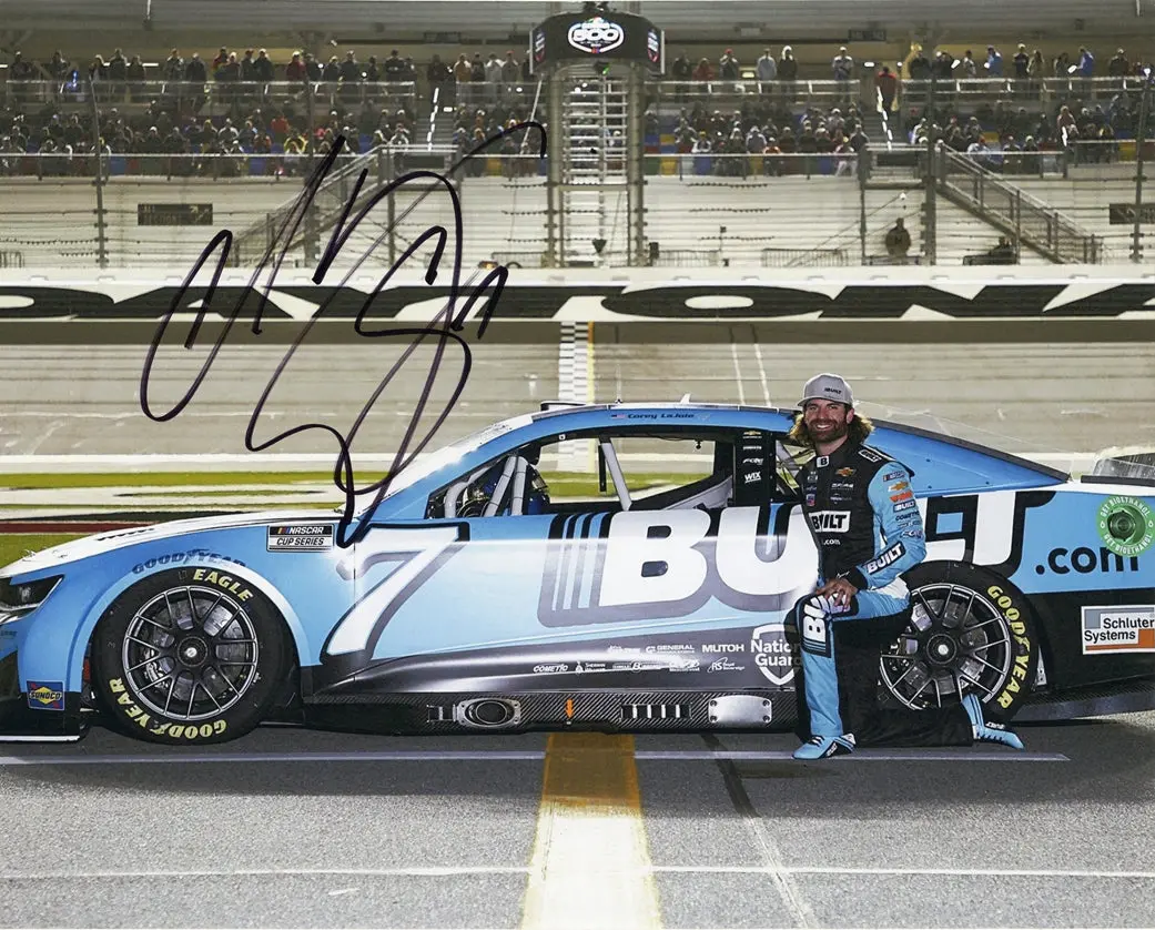 Autographed 2022 Corey Lajoie #7 Built Racing Daytona 500 Pit Road (Next Gen Car) Spire Motorsports Signed 8X10 Inch Picture Nascar Glossy Photo With Coa 1