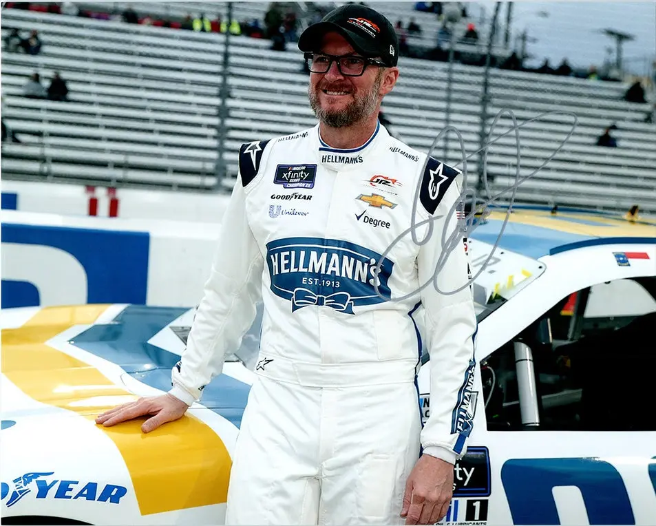 Autographed 2022 Dale Earnhardt Jr. #88 Hellmanns Fan Vote #Fridgehunters (Martinsville Pit Road) Signed Picture 8X10 Inch Nascar Glossy Photo With Coa 1