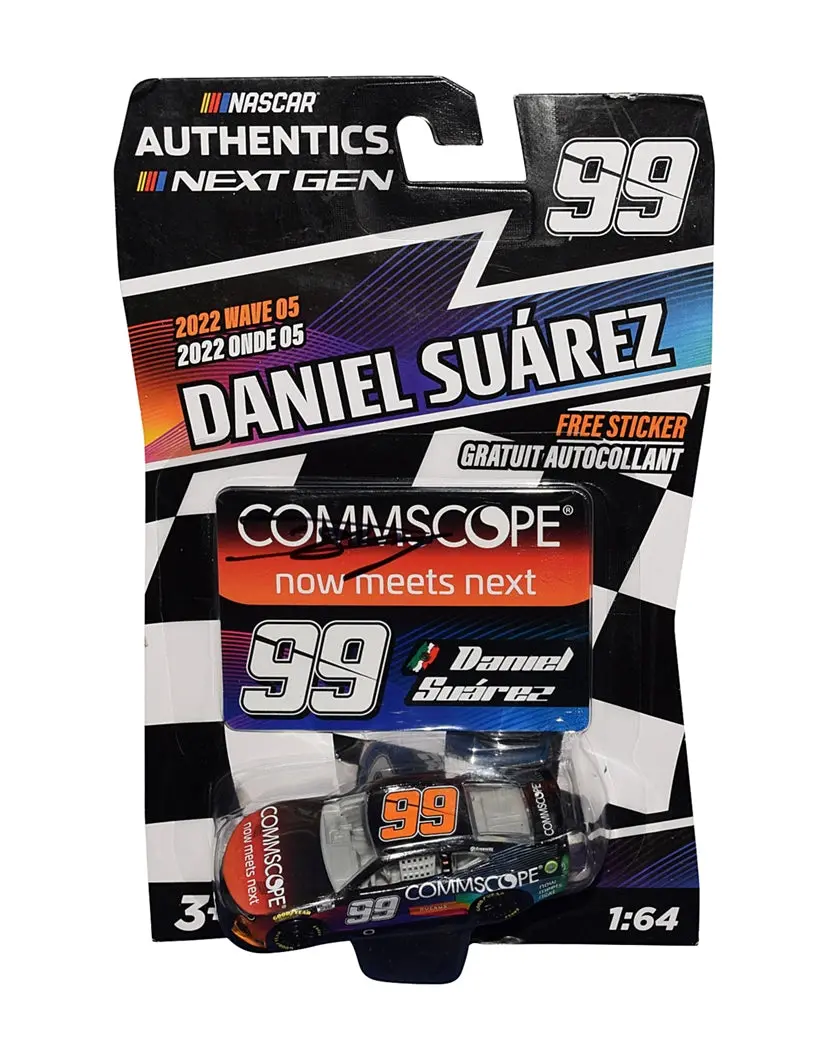 Autographed 2022 Daniel Suarez #99 Commscope Racing (Next Gen Car) Trackhouse Team Wave 5 Nascar Authentics Signed 1/64 Scale Collectible Diecast Car With Coa 1
