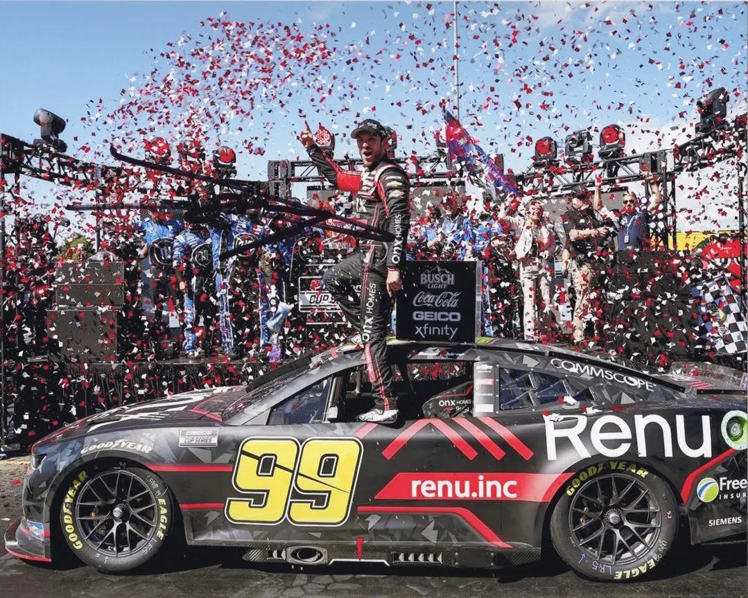 Autographed 2022 Daniel Suarez #99 Victory Lane Sonoma Race Win (1St Career Cup Series Win) Trackhouse Racing Signed 8X10 Inch Picture Nascar Glossy Photo With Coa 1