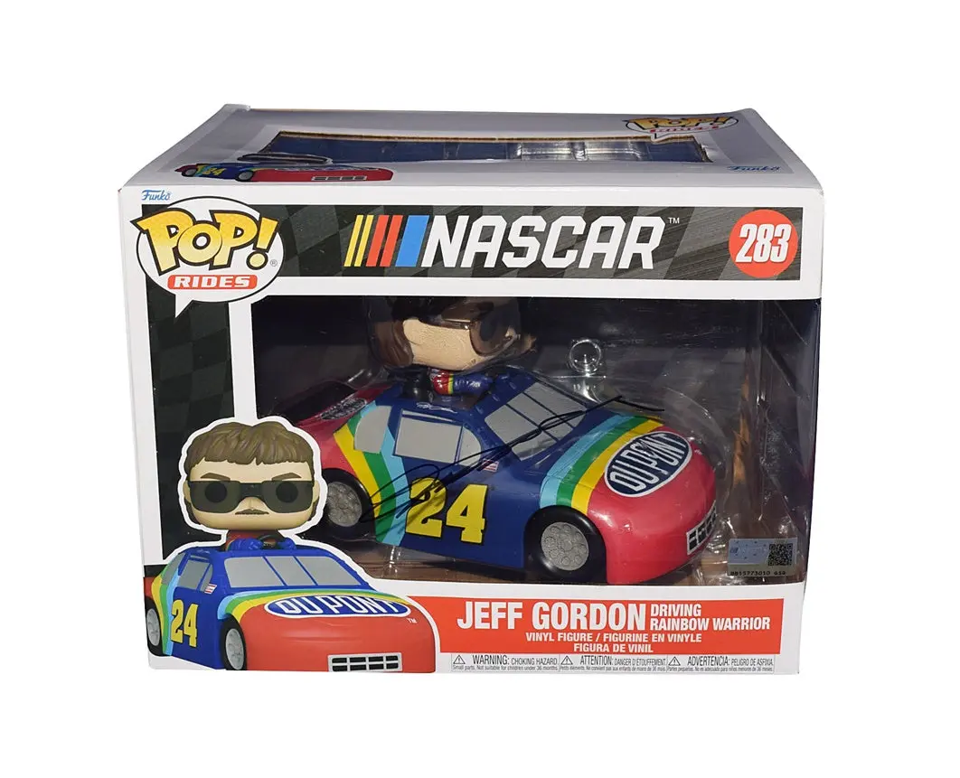 Autographed 2022 Jeff Gordon #24 Dupont Racing Driving The Rainbow Warrior Funko Pop Rides #283 Rare Signed Nascar Collectible Official Figure / Figurine With Coa 1