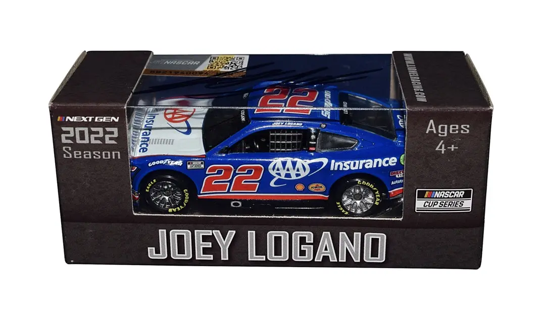 Autographed 2022 Joey Logano #22 Aaa Racing (Next Gen Mustang) Team Penske Signed Action 1/64 Scale Nascar Diecast Car With Coa 1