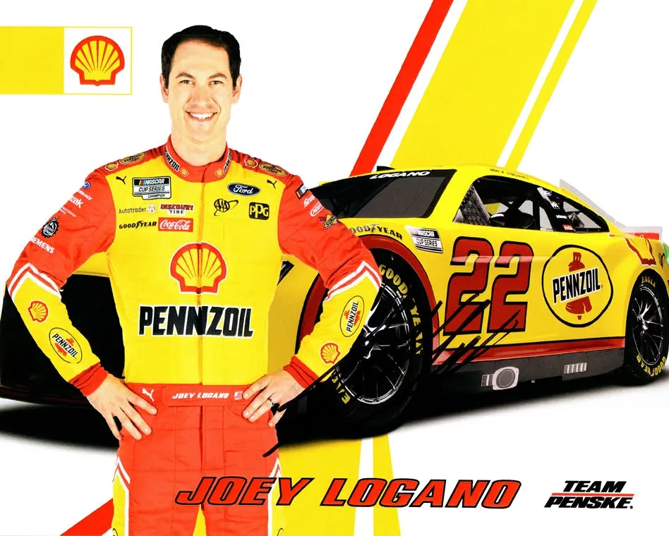 Autographed 2022 Joey Logano #22 Pennzoil Racing Official Hero Card (Team Penske) Signed 8X10 Inch Picture Nascar Hero Card Photo With Coa 1