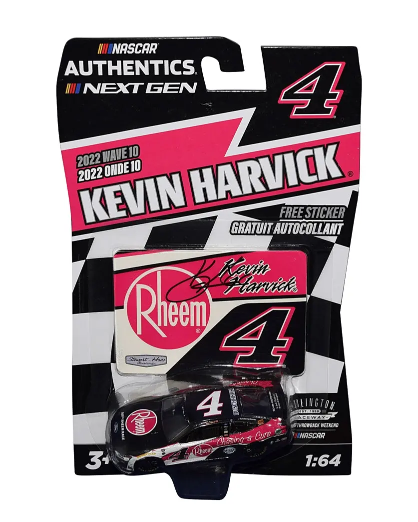 Autographed 2022 Kevin Harvick #4 Rheem Darlington Throwback (Next Gen Mustang) Wave 10 Signed Nascar Authentics 1/64 Scale Diecast Car With Coa 1