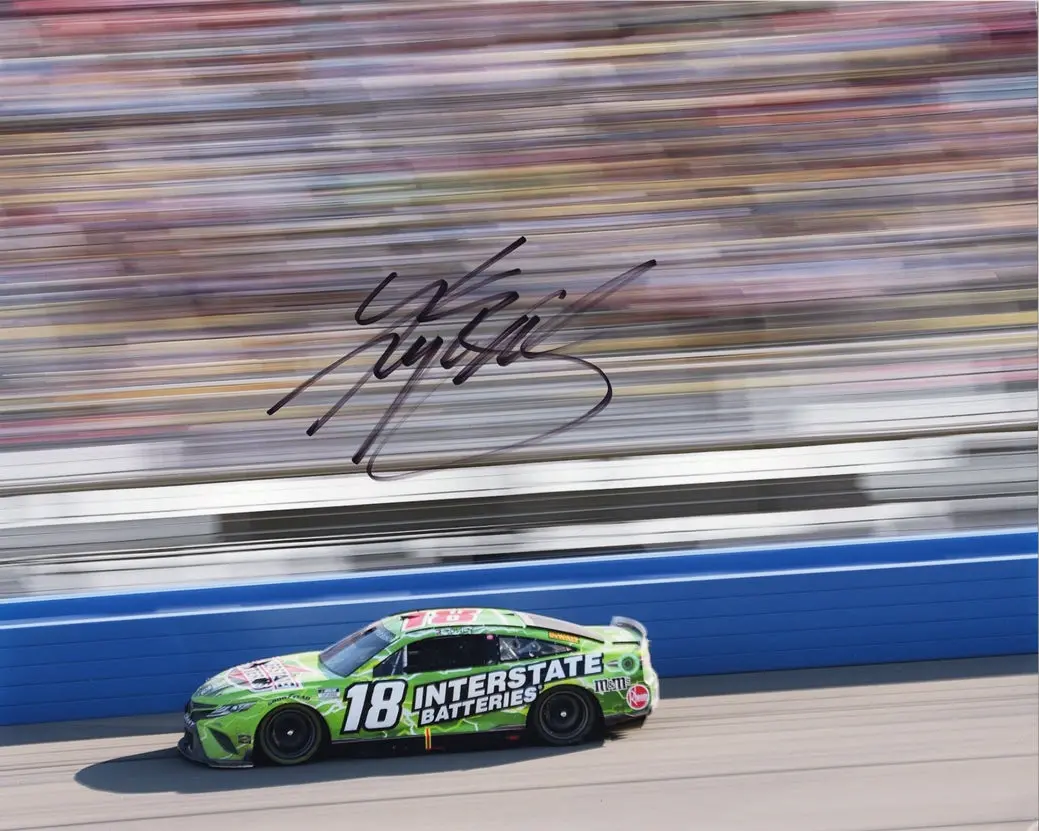 Autographed 2022 Kyle Busch #18 Interstate Batteries Final Season At Gibbs (Next Gen Car) Signed 8X10 Inch Picture Nascar Glossy Photo With Coa 1