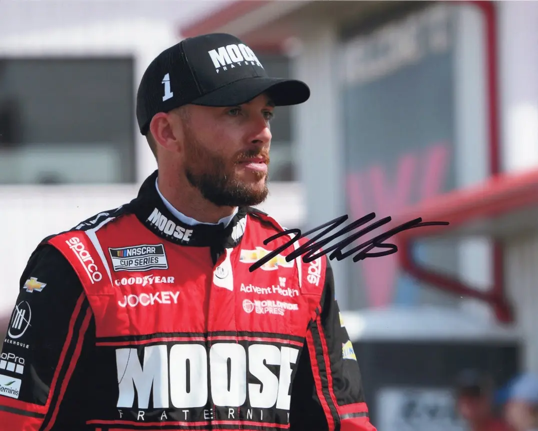Autographed 2022 Ross Chastain #1 Be A Moose Talladega Race Win (Pre-Race Pit Road) Trackhouse Signed 8X10 Inch Picture Nascar Glossy Photo With Coa 1