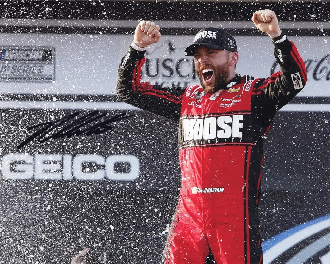 Autographed 2022 Ross Chastain #1 Be A Moose Talladega Race Win (Victory Lane) Trackhouse Racing Signed 8X10 Inch Picture Nascar Glossy Photo With Coa 1