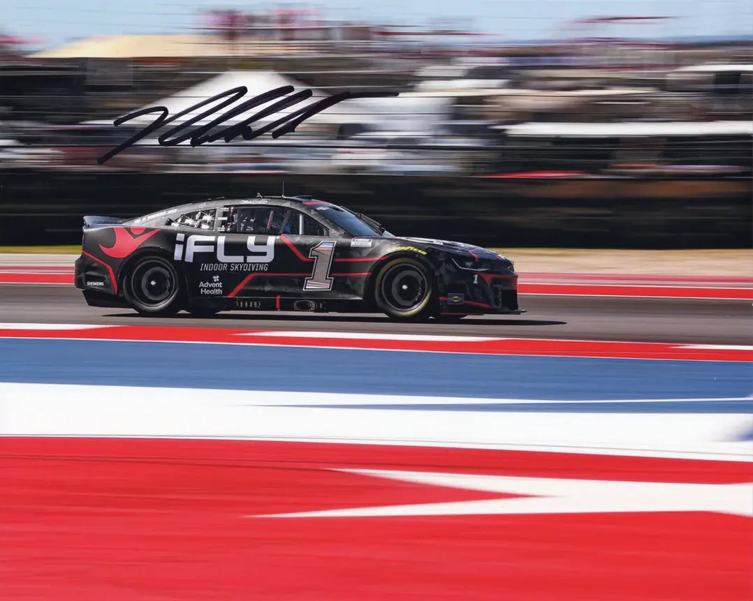 Autographed 2022 Ross Chastain #1 Ifly Indoor Skydiving Cota Race Win (Circuit Of The Americas) Road Couse Trackhouse Signed 8X10 Inch Picture Nascar Glossy Photo With Coa 1