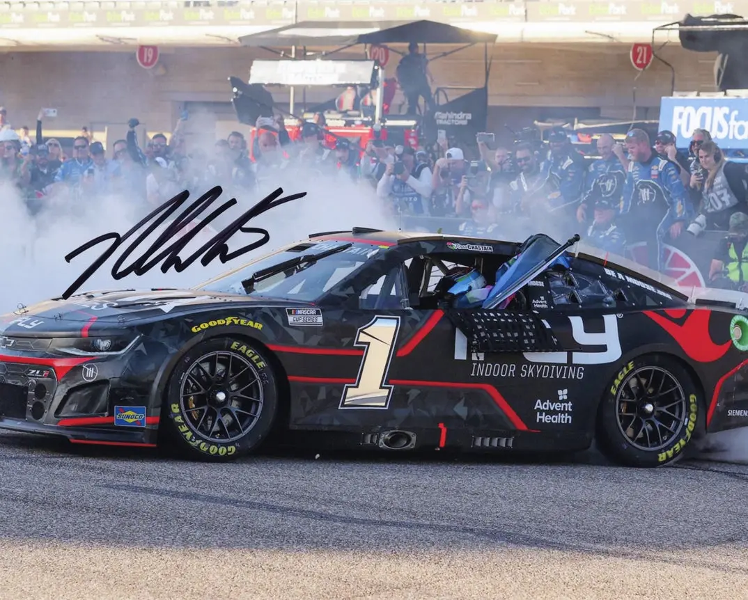 Autographed 2022 Ross Chastain #1 Ifly Indoor Skydiving Cota Race Win (Circuit Of The Americas) Victory Burnout Signed 8X10 Inch Picture Nascar Glossy Photo With Coa 1