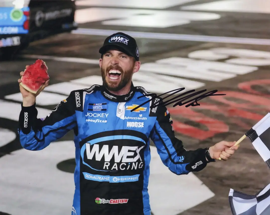 Autographed 2022 Ross Chastain #41 Wwex Racing Charlotte Truck Series Win (Watermelon Smash) Signed 8X10 Inch Picture Nascar Glossy Photo With Coa 1