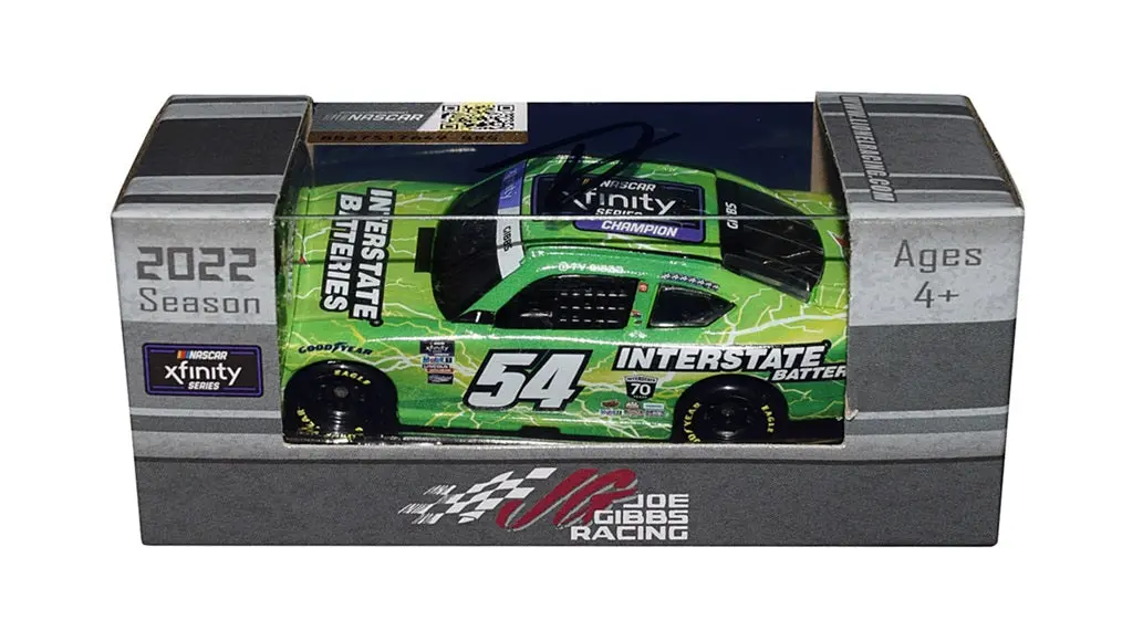 Autographed 2022 Ty Gibbs #54 Interstate Batteries Xfinity Series Champion Signed Lionel Action 1/64 Scale Nascar Diecast Car With Coa 1