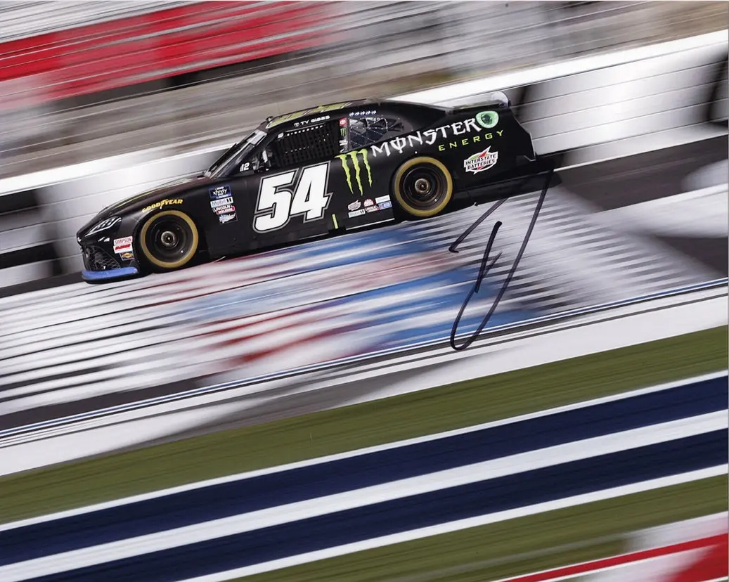 Autographed 2022 Ty Gibbs #54 Monster Energy (Xfinity Series) Championship Season Signed 8X10 Inch Picture Nascar Photo With Coa 1