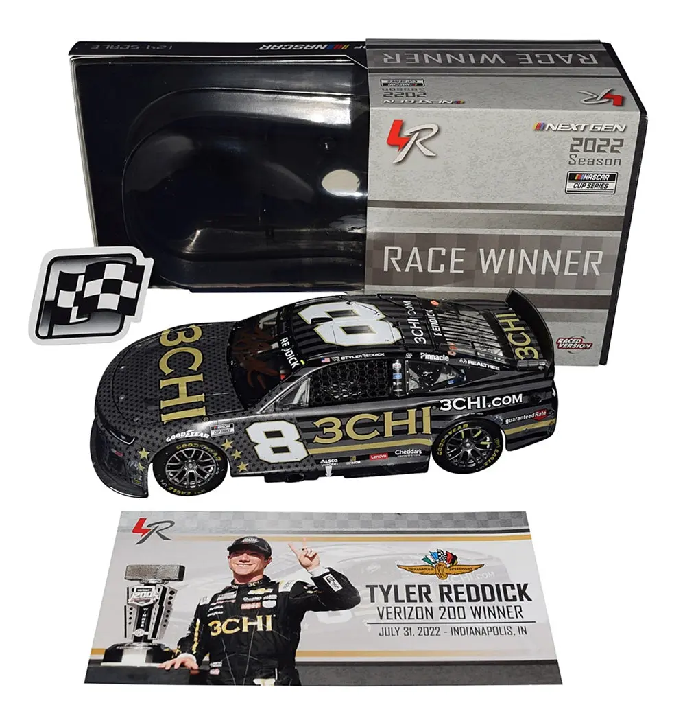 Autographed 2022 Tyler Reddick #8 Rcr 3Chi Racing Indy Road Course Win (Raced Version) Signed Lionel 1/24 Scale Nascar Diecast Car With Coa (#356 Of Only 552 Produced) 1