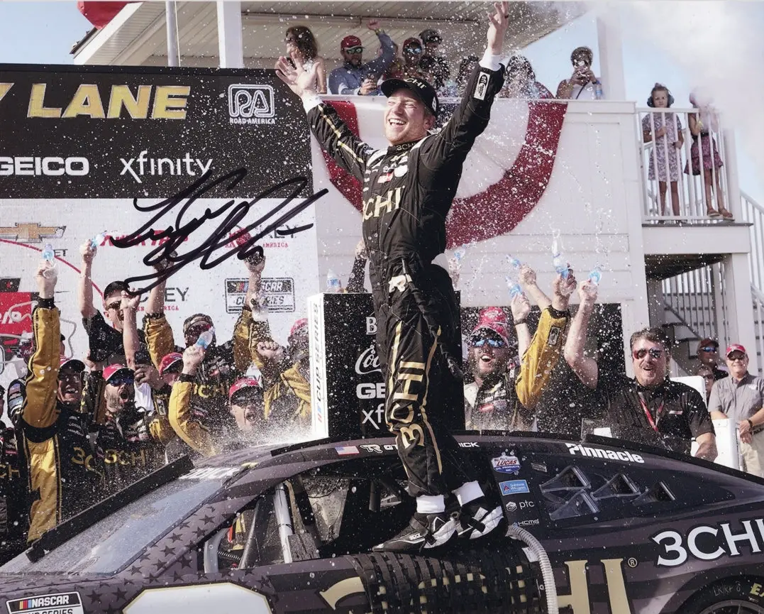 Autographed 2022 Tyler Reddick #8 Richard Childress Racing Indy Road Course Win (Victory Lane Celebration) 3Chi Signed 8X10 Inch Picture Nascar Glossy Photo With Coa 1