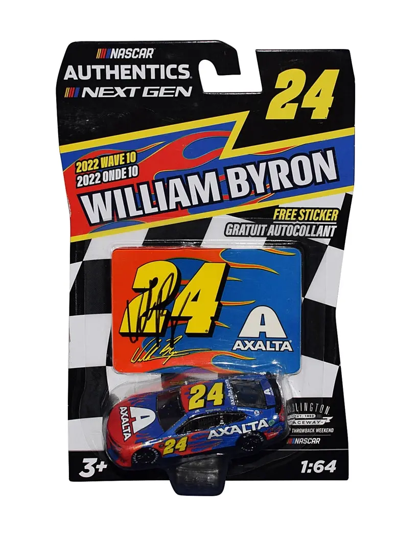 Autographed 2022 William Byron #24 Axalta Racing Darlington Throwback (Next Gen Camaro) Wave 10 Signed Nascar Authentics 1/64 Scale Diecast Car With Coa 1