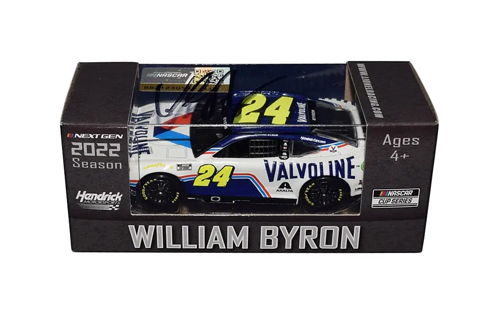 Autographed 2022 William Byron #24 Valvoline Racing (Next Gen Car) Hendrick Motorsports Signed Action 1/64 Scale Nascar Diecast Car With Coa 1