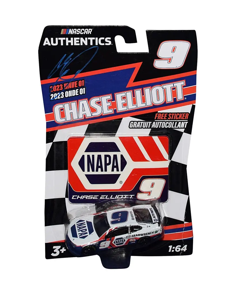 Autographed 2023 Chase Elliott #9 Napa Racing Patriotic Usa (Next Gen Camaro) Signed Nascar Authentics 1/64 Scale Diecast Car With Coa 1