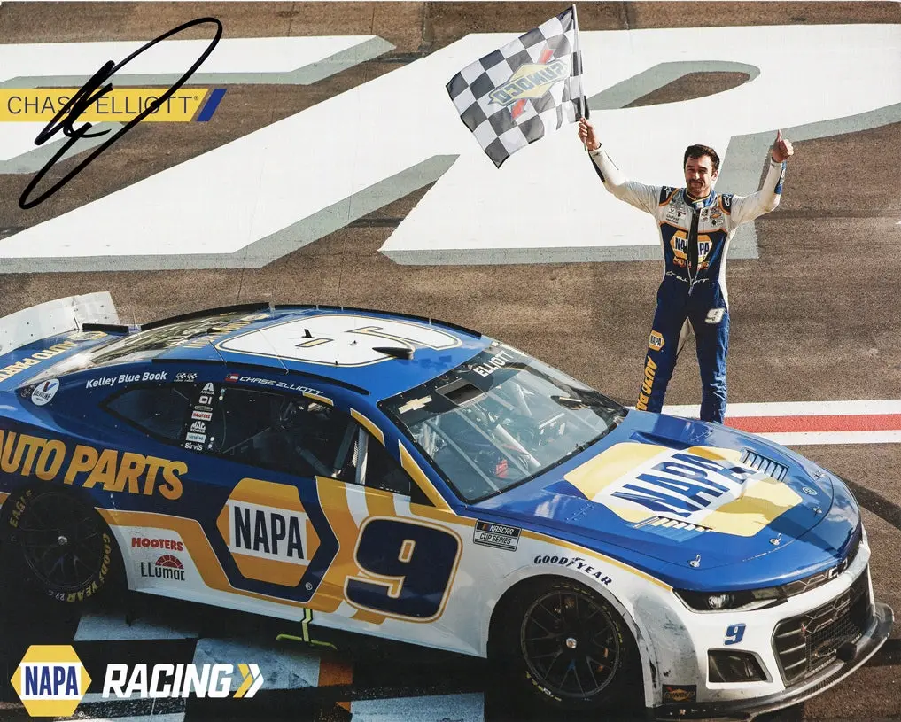 Autographed 2023 Chase Elliott #9 Napa Racing Race Victory (Next Gen Car) Official Hero Card Signed 8X10 Inch Picture Nascar Photo With Coa 1