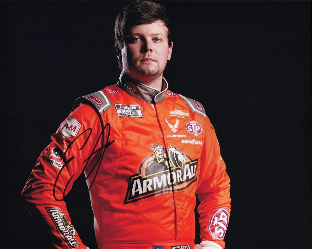 Autographed 2023 Erik Jones #43 Armor All Racing (Legacy Motor Club) Media Day Signed 8X10 Inch Picture Nascar Photo With Coa 1