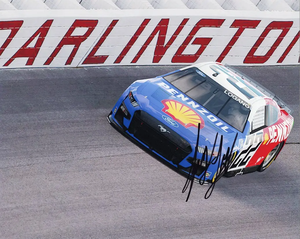 Autographed 2023 Joey Logano #22 Darlington Throwback (Mark Donohue Tribute) Signed 8X10 Inch Picture Nascar Photo With Coa 1