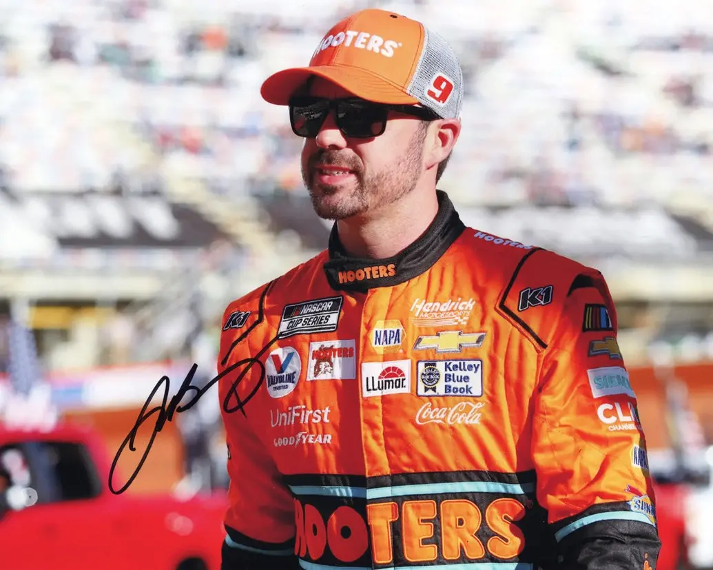 Autographed 2023 Josh Berry #9 Hooters Racing (Chase Elliott Substitute Driver) Hendrick Signed 8X10 Inch Picture Nascar Photo With Coa 1