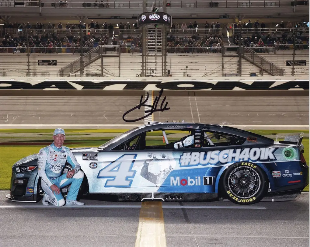 Autographed 2023 Kevin Harvick #4 Busch Racing Daytona 500 Car (Final Season) Signed 8X10 Inch Picture Nascar Photo With Coa 1