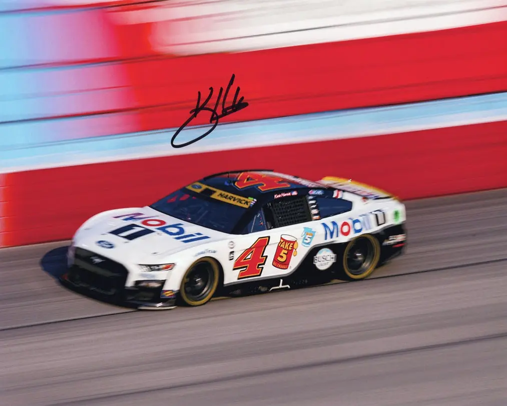 Autographed 2023 Kevin Harvick #4 Mobil 1 Racing Darlington Race (Final Season) Signed 8X10 Inch Picture Nascar Photo With Coa 1