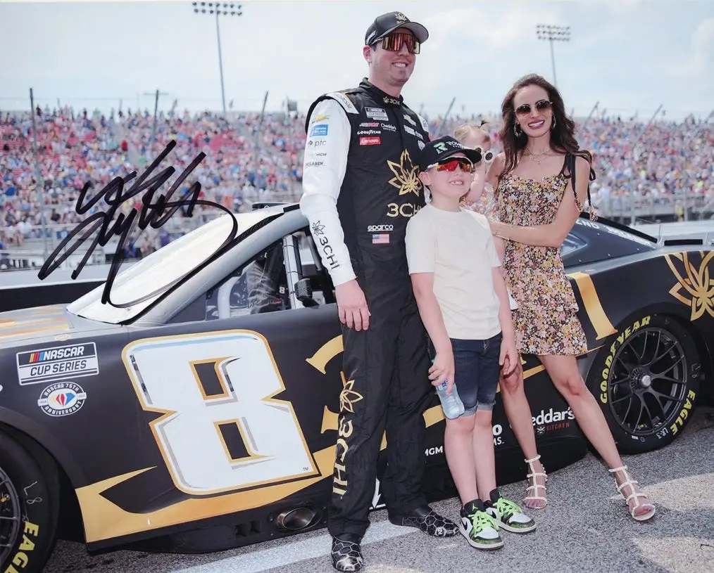 Autographed 2023 Kyle Busch #8 Rcr Pit Road Family Pose (#8 3Chi Team) Signed 8X10 Inch Picture Nascar Photo With Coa 1