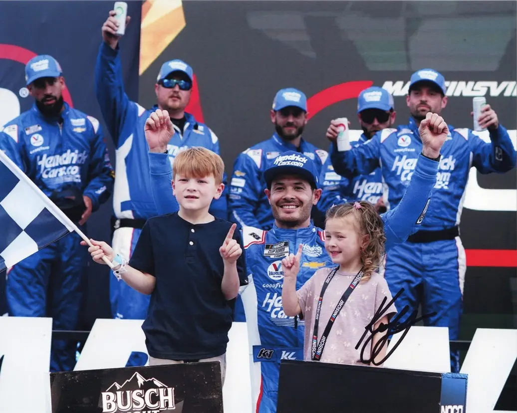 Autographed 2023 Kyle Larson #5 Hendrick Racing Martinsville Win (Victory Lane Celebration) Signed 8X10 Inch Picture Nascar Photo With Coa 1