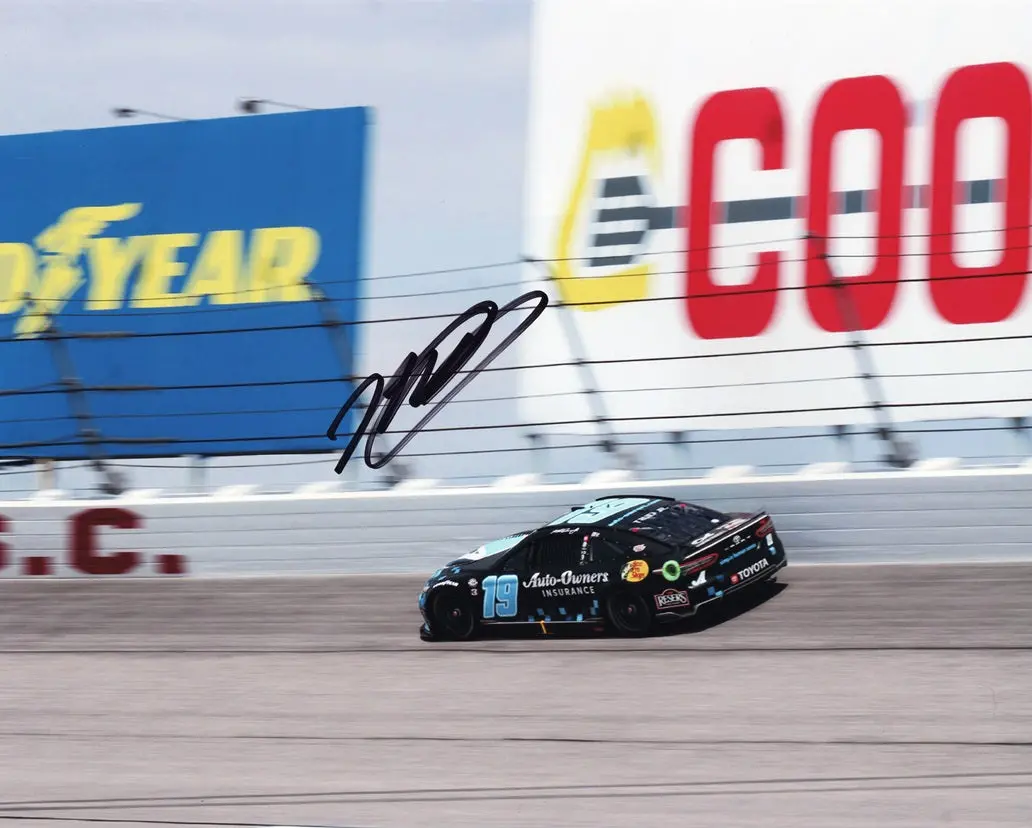 Autographed 2023 Martin Truex Jr. #19 Auto-Owners Racing Darlington Throwback Signed 8X10 Inch Nascar Photo With Coa 1