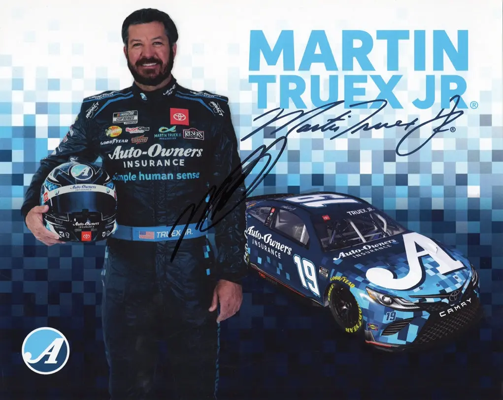 Autographed 2023 Martin Truex Jr. #19 Auto-Owners Racing (Next Gen Car) Official Hero Card Signed 8X10 Inch Picture Nascar Photo With Coa 1