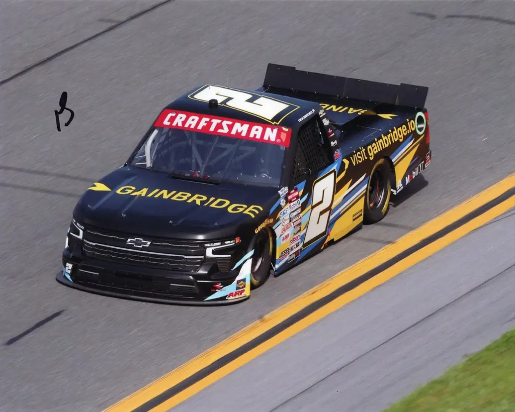 Autographed 2023 Nick Sanchez #2 Gainbridge Racing Rookie Season (Craftsman Truck Series) Signed 8X10 Inch Picture Nascar Photo With Coa 1
