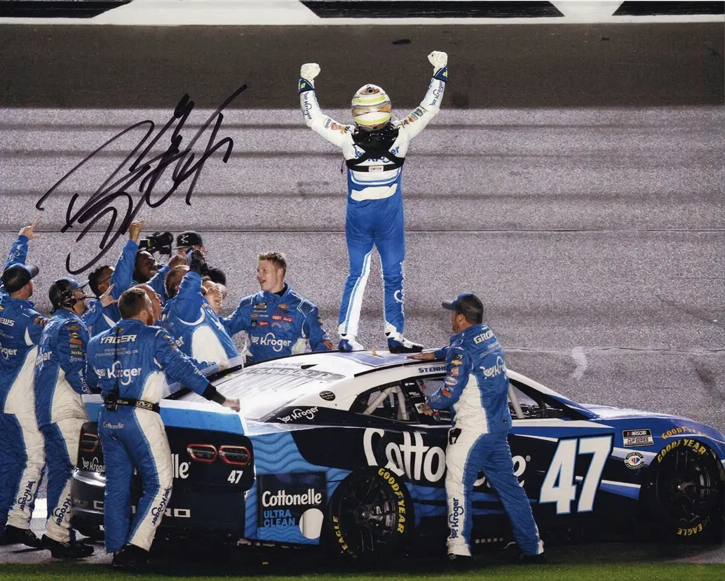 Autographed 2023 Ricky Stenhouse Jr. #47 Kroger Daytona 500 Win (Victory Celebration) Signed 8X10 Inch Nascar Photo With Coa 1