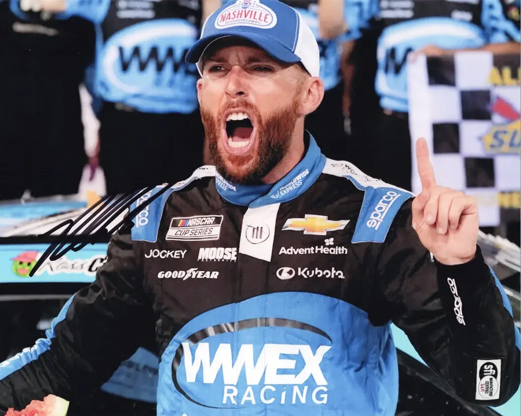 Autographed 2023 Ross Chastain #1 Trackhouse Nashville Win (Victory Lane Celebration) Signed 8X10 Inch Nascar Photo With Coa 1