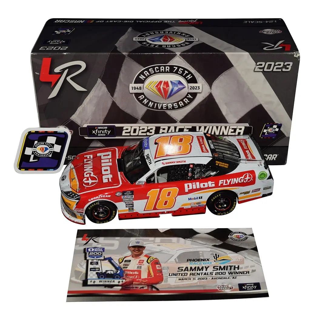 Autographed 2023 Sammy Smith #18  Pilot Racing Phoenix Win (Raced Version) Xfinity Series Signed Lionel 1/24 Scale Nascar Diecast With Coa (1 Of Only 504 Produced) 1
